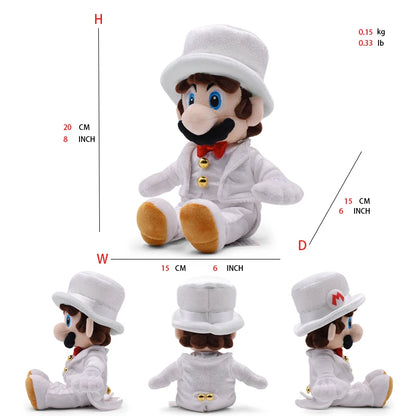 Peluche Mario smoking blanc