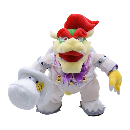 Peluche Bowser smoking blanc