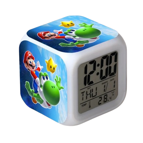 Réveil Yoshi & mini Mario LED