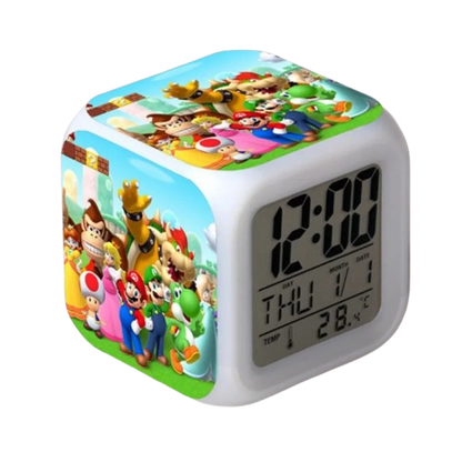 Réveil Mario personnages LED