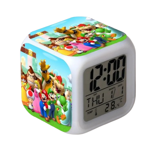 Réveil Mario personnages LED