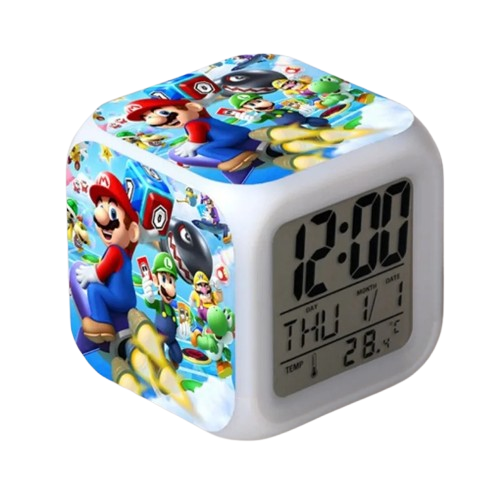 Réveil LED : Mario Bowser Yoshi Luigi